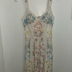 Sherri Hill Multicolor Embellished Midi Dress